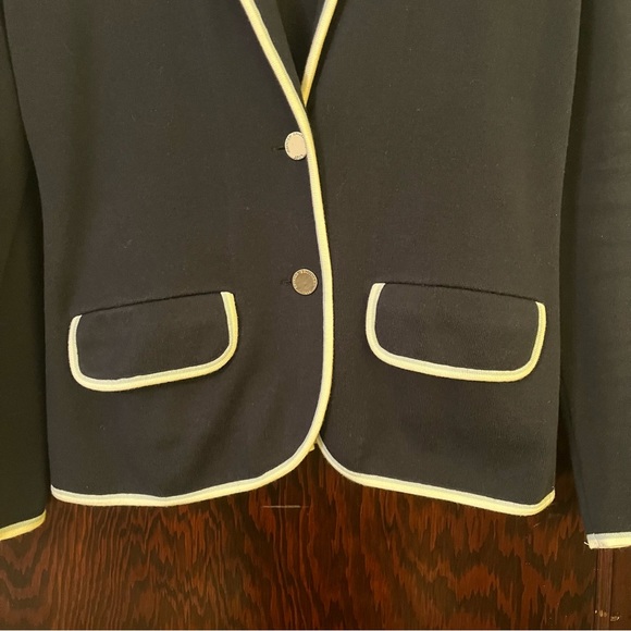 Brooks Brothers Navy Knit Suit Sheath Dress Jacket sz Large - Picture 7 of 10